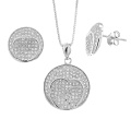 Набор ювелирных изделий из серебра Oval 925 Micro Pave Setting